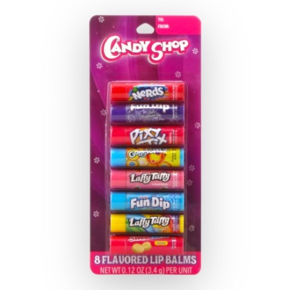 Candy Shop Assorted Flavored Lip Balm, 8 Pack | Collection of Candy Favorites